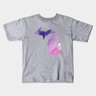 Watercolor Michigan Kids T-Shirt